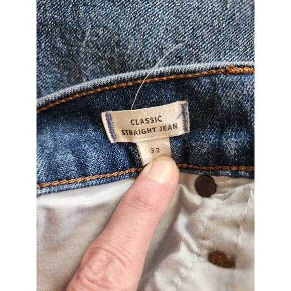 Madewell Size 32 Medium Wash Classic Straight Leg Jean 24 Inch Inseam - Picture 14 of 14